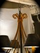 French Tole Bouillotte Chandelier 8 Lamp Light Wrought Iron Gold Tassel Chandeliers, Fixtures, Sconces photo 11