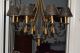 French Tole Bouillotte Chandelier 8 Lamp Light Wrought Iron Gold Tassel Chandeliers, Fixtures, Sconces photo 2