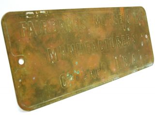 Antique Brass Plaque Late 19th 