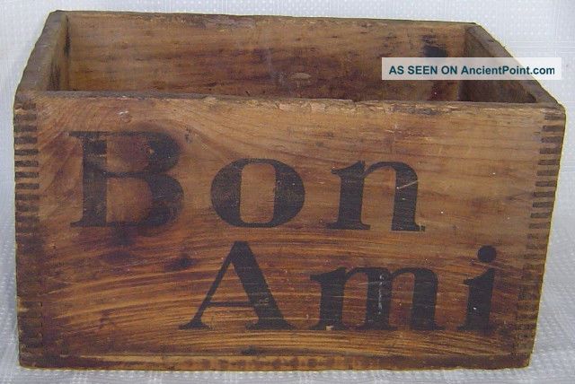 Antique Bon Ami Company New York Wooden Box Finger Jointed Wood Case Primitives photo