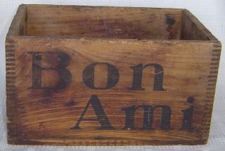 Antique Bon Ami Company New York Wooden Box Finger Jointed Wood Case photo