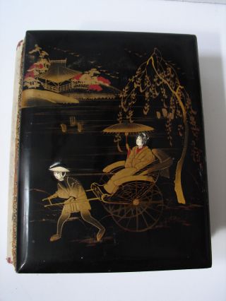 Antique Japanese Export Lacquer Photo Album For Cdv & Cabinet Cards - photo