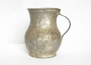 Antique Turkish Hand Hammered Copper Pitcher Jug Mug photo