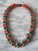 Antique Chinese Italian Coral Malachite Necklace Cloisonne Goldfish Silver Clasp Necklaces & Pendants photo 1