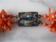 Antique Chinese Italian Coral Malachite Necklace Cloisonne Goldfish Silver Clasp Necklaces & Pendants photo 2