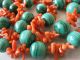 Antique Chinese Italian Coral Malachite Necklace Cloisonne Goldfish Silver Clasp Necklaces & Pendants photo 6
