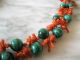 Antique Chinese Italian Coral Malachite Necklace Cloisonne Goldfish Silver Clasp Necklaces & Pendants photo 8