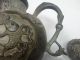 Chinese Bronze Wine Pot Carving Golden Fish Qing Dynasty Vessel Old Teapots photo 3