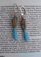 Earrings Roman Coral & Yellow Glass Egyptian Revival Clay Scarab Faience Beads Roman photo 2