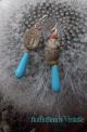 Earrings Roman Coral & Yellow Glass Egyptian Revival Clay Scarab Faience Beads Roman photo 8