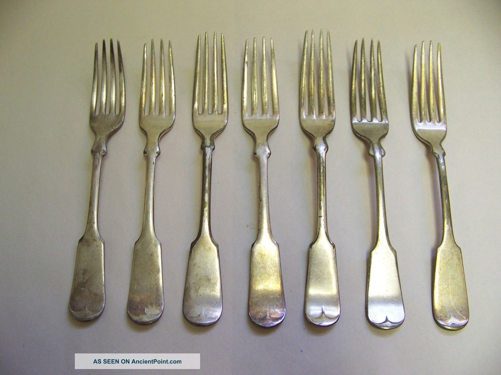 7 Nickel Silver Forks 1900 ' S Rogers & Sons Flatware & Silverware photo