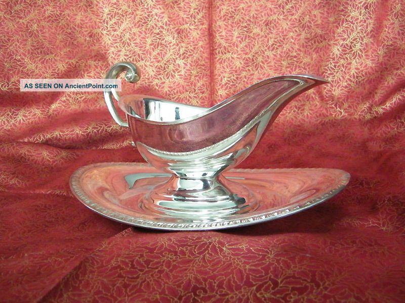 Silverplate Gravy Boat And Saucer Other photo