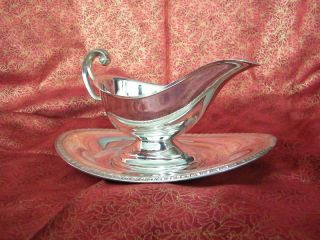 Silverplate Gravy Boat And Saucer photo