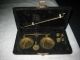 Vintage Solid Brass Jewellery Scales And Weights In Case Other photo 7