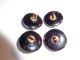 Set Of 4 Antique Iridescent Carnival Glass Scarab Buttons Beetles Insects Bugs Buttons photo 2