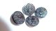 Set Of 4 Antique Iridescent Carnival Glass Scarab Buttons Beetles Insects Bugs Buttons photo 3