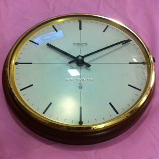 Very Rare Wempe Slimtype Marine Clock Of Wood And Brass From Germany. photo