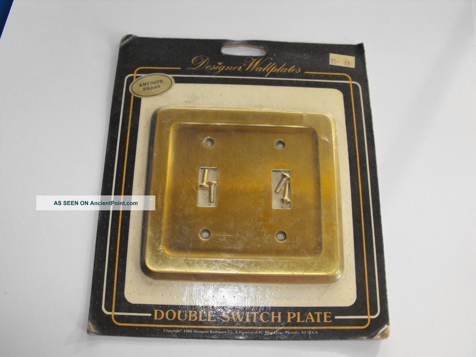 Nip Antique Brass Double Light Switch Plate Cover 1986 Switch Plates & Outlet Covers photo
