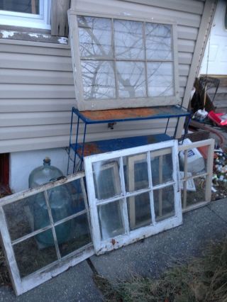 Vintage Rustic 6 Pane Old Wooden Window Sash Frame Chic Shabby Primitive 4 photo