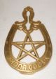 Virginia Metalcrafters 9 - 35 Brass Horseshoe Good Luck Pentagram Trivet Metalware photo 2