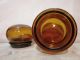 Brown Glass Apothecary Jar W/ Lid From Belgium 8.  5 