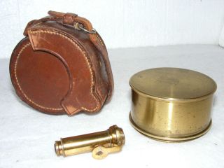 19th C.  Box Sextant By J.  & W.  E.  Archbutt In Leather Case photo