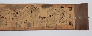The Old Chinese Silk Printing Hang A Picture,  百美图,  118 Inches photo