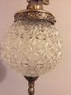 Vintage Cut Crystal Glass Hanging Swag Lamp Globe Germany Lamps photo 1