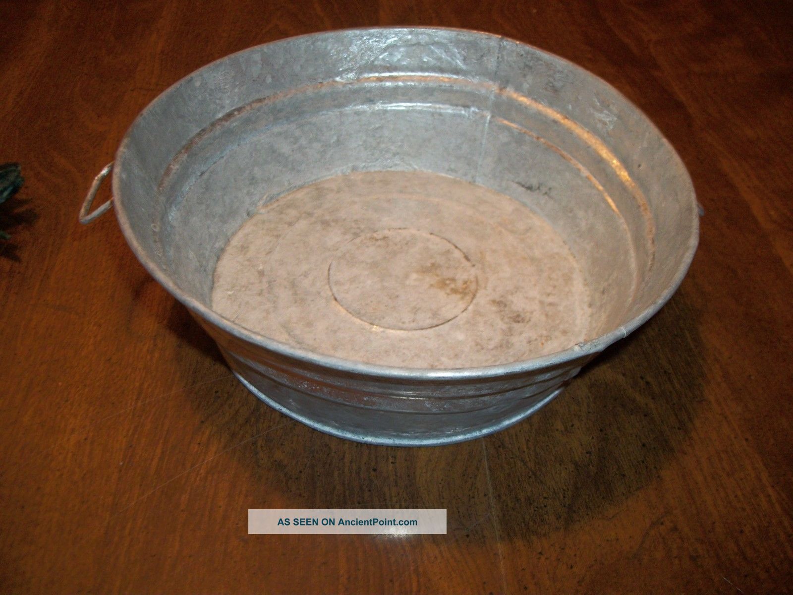 Mini Galvonized Wash Tub Basin With Handles Metalware photo