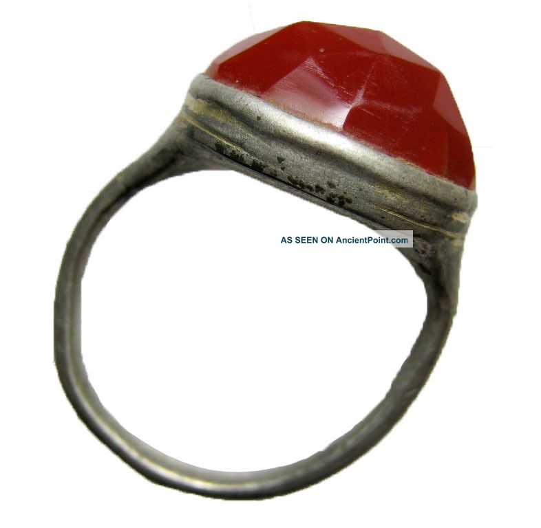 Unique Medieval Silver Ring With Red Stone 25 - 30mm5. 20g M - 174 ...