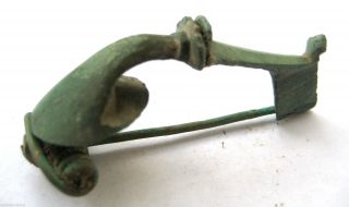 C.  50 A.  D British Romano Late Iron Age Celtic Bronze Trumpet Type Fibula Brooch photo