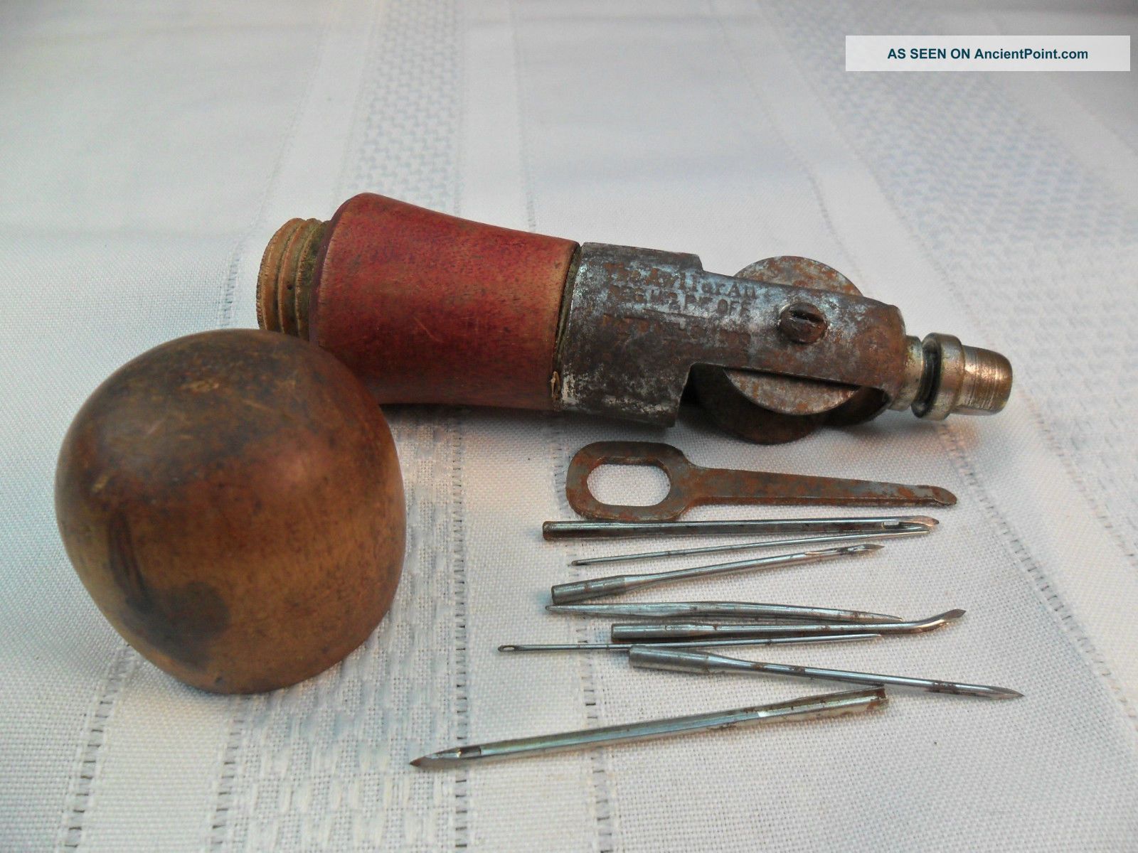 Antique Stitcher Sewing Awl Leather Punch Harness Saddelery Leather Tool 1905 Primitives photo
