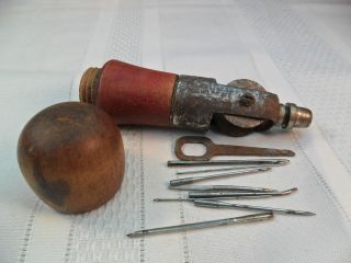 Antique Stitcher Sewing Awl Leather Punch Harness Saddelery Leather Tool 1905 photo