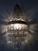 C 1920 French Big Vintage Tiered Crystal Prisms Sconces Empire Rare Chandeliers, Fixtures, Sconces photo 10
