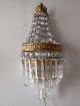 C 1920 French Big Vintage Tiered Crystal Prisms Sconces Empire Rare Chandeliers, Fixtures, Sconces photo 3