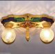 {{amazing}} 30 ' S Lasalle Art Nouveau Ceiling Lamp Light Polychome Signed Chandeliers, Fixtures, Sconces photo 4