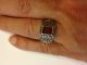 Antique Ruby With 2 Pieces Zircon Stone Ottmani Design Silver Bronze Man Ring Islamic photo 2