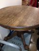 Antique Round Claw Foot Tiger Oak Table 1900-1950 photo 1
