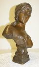 Fabulous Late Fille De Bo 19th - Century French Bronze Bust - Art Neouveau - Signed Metalware photo 8
