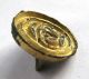 Rare 500 A.  D British Found Anglo Saxon Period Gold Gilt Bronze Button Brooch.  Vf British photo 4