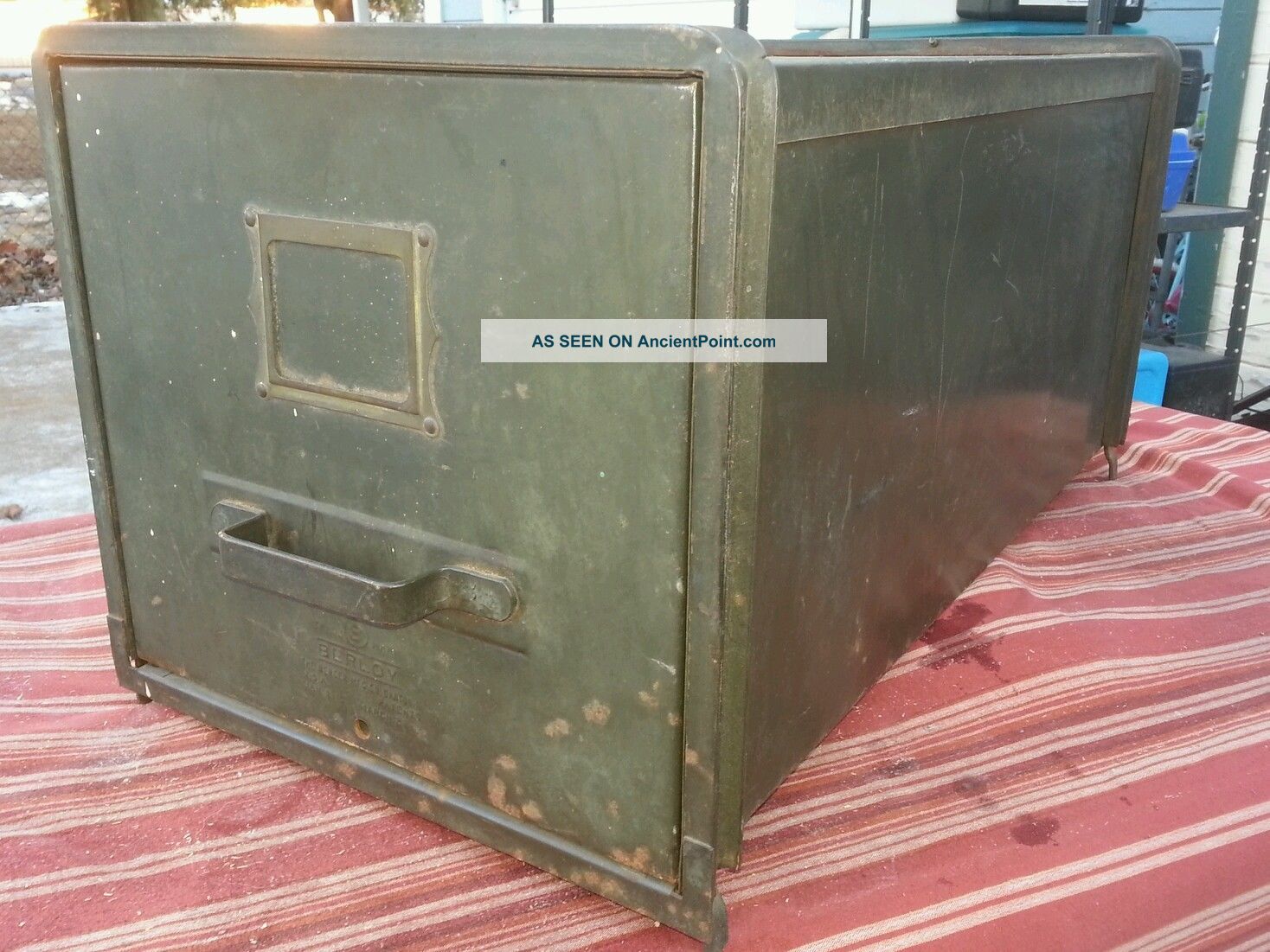 Vintage Berger Berloy Metal Stacking File Cabinet Office/gas Station/military 1900-1950 photo