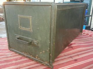 Vintage Berger Berloy Metal Stacking File Cabinet Office/gas Station/military photo