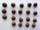 19 Antique Vintage Victorian Buttons 1920/30 Metal Gold Brass Tone Embossed Buttons photo 4