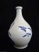 Very Fine Japanese Arita - Style Blue & White Bottle Vase W/ Hand - Painted Peonies Vases photo 3