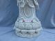 47cm China Dehua White Porcelain Finely Stand Lotus Flower Kwan - Yin Statue Kwan-yin photo 3