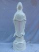 47cm China Dehua White Porcelain Finely Stand Lotus Flower Kwan - Yin Statue Kwan-yin photo 4