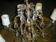 Antique Spanish Brass Chandelier 90 Crystal Prisms 8 Lights Chandeliers, Fixtures, Sconces photo 11