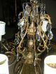 Antique Spanish Brass Chandelier 90 Crystal Prisms 8 Lights Chandeliers, Fixtures, Sconces photo 3