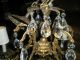 Antique Spanish Brass Chandelier 90 Crystal Prisms 8 Lights Chandeliers, Fixtures, Sconces photo 4