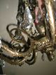 Antique Spanish Brass Chandelier 90 Crystal Prisms 8 Lights Chandeliers, Fixtures, Sconces photo 7